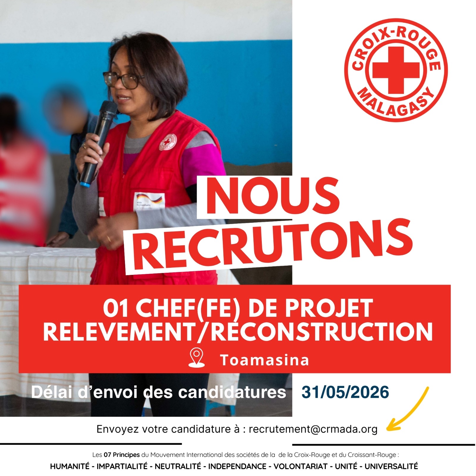 AVIS DE RECRUTEMENT « UN(E) (01) CHEF(FE) DE PROJET RELEVEMENT/RECONSTRUCTION »